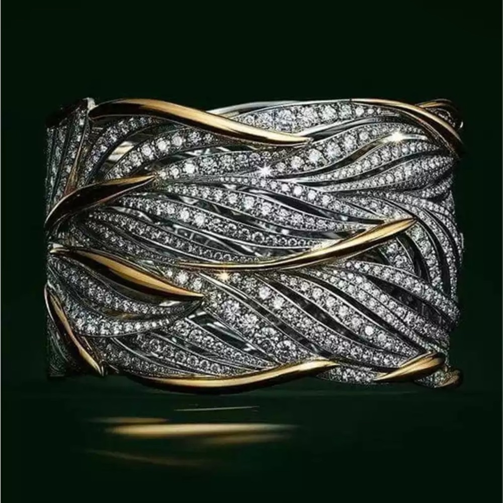 New Vintage 925 Silver Ring White Promise Wedding Band Ring